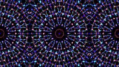 Parlayan güzel soyut bir kaleydoskop, ince hareketleri düzenleyen parlak bir ışık.