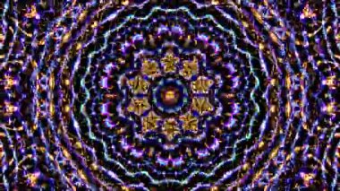 Parlayan güzel soyut bir kaleydoskop, ince hareketleri düzenleyen parlak bir ışık.