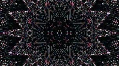 Parlayan güzel soyut bir kaleydoskop, ince hareketleri düzenleyen parlak bir ışık.