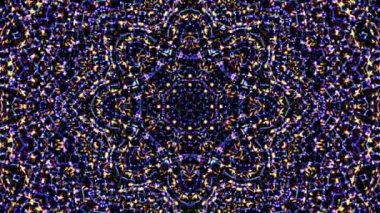 Parlayan güzel soyut bir kaleydoskop, ince hareketleri düzenleyen parlak bir ışık.