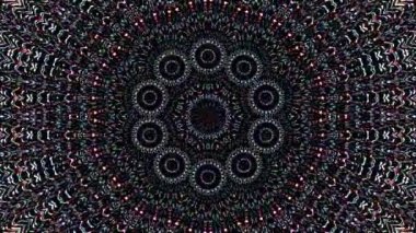 Parlayan güzel soyut bir kaleydoskop, ince hareketleri düzenleyen parlak bir ışık.