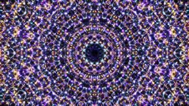 Parlayan güzel soyut bir kaleydoskop, ince hareketleri düzenleyen parlak bir ışık.