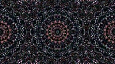 Parlayan güzel soyut bir kaleydoskop, ince hareketleri düzenleyen parlak bir ışık.