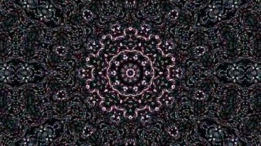 Parlayan güzel soyut bir kaleydoskop, ince hareketleri düzenleyen parlak bir ışık.