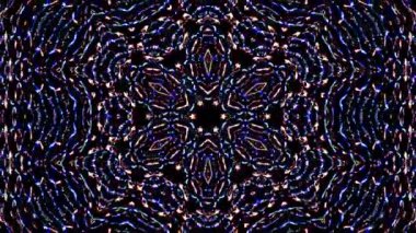 Parlayan güzel soyut bir kaleydoskop, ince hareketleri düzenleyen parlak bir ışık.