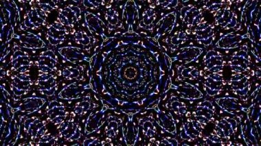 Parlayan güzel soyut bir kaleydoskop, ince hareketleri düzenleyen parlak bir ışık.