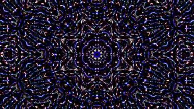 Parlayan güzel soyut bir kaleydoskop, ince hareketleri düzenleyen parlak bir ışık.