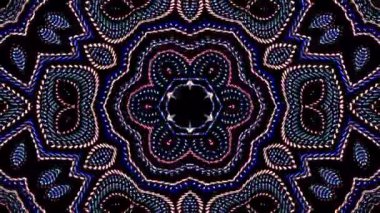 Parlayan güzel soyut bir kaleydoskop, ince hareketleri düzenleyen parlak bir ışık.