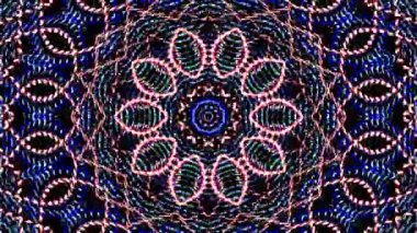 Parlayan güzel soyut bir kaleydoskop, ince hareketleri düzenleyen parlak bir ışık.