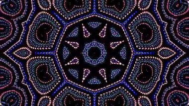 Parlayan güzel soyut bir kaleydoskop, ince hareketleri düzenleyen parlak bir ışık.