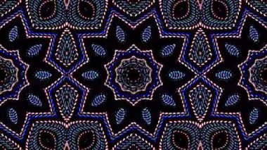 Parlayan güzel soyut bir kaleydoskop, ince hareketleri düzenleyen parlak bir ışık.