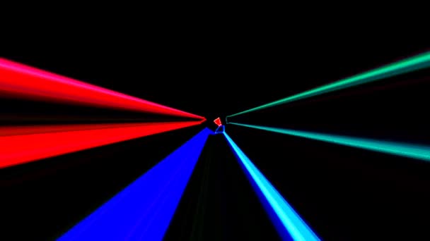 빛줄기들이 배경에 푸른색 물결의 움직임을 일으킨다 — 비디오