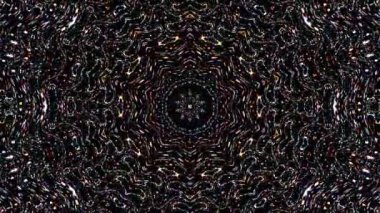 Parlayan güzel soyut bir kaleydoskop, ince hareketleri düzenleyen parlak bir ışık.