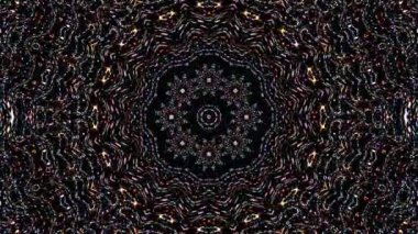 Parlayan güzel soyut bir kaleydoskop, ince hareketleri düzenleyen parlak bir ışık.