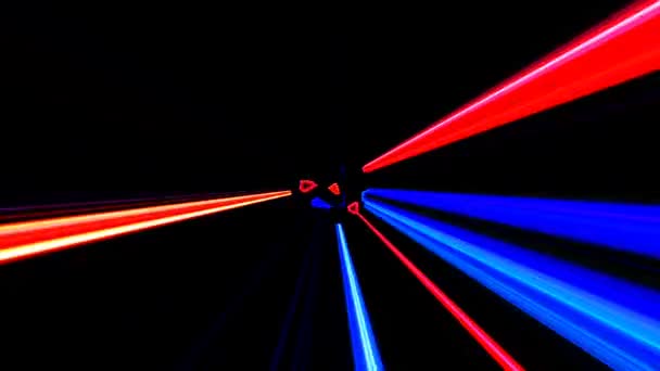 Lignes Lumineuses Brillantes Mis Mouvement Vague Bleue Coloré Sur Fond — Video