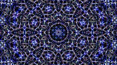 Parlayan güzel soyut bir kaleydoskop, ince hareketleri düzenleyen parlak bir ışık.