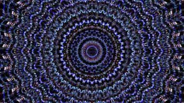 Parlayan güzel soyut bir kaleydoskop, ince hareketleri düzenleyen parlak bir ışık.