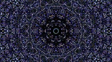 Parlayan güzel soyut bir kaleydoskop, ince hareketleri düzenleyen parlak bir ışık.