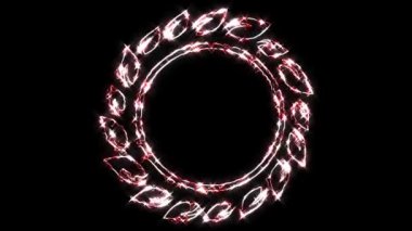 Siyah arka plan. Gösteriş için, renkli parlak süsler. yuvarlak şekil