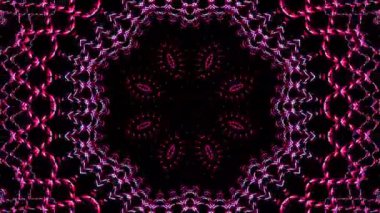 Parlayan güzel soyut bir kaleydoskop, ince hareketleri düzenleyen parlak bir ışık.