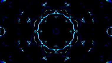 Parlayan güzel soyut bir kaleydoskop, ince hareketleri düzenleyen parlak bir ışık.