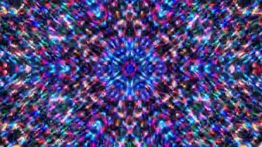 Parlayan güzel soyut bir kaleydoskop, ince hareketleri düzenleyen parlak bir ışık.