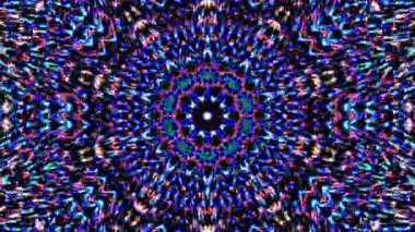 Parlayan güzel soyut bir kaleydoskop, ince hareketleri düzenleyen parlak bir ışık.