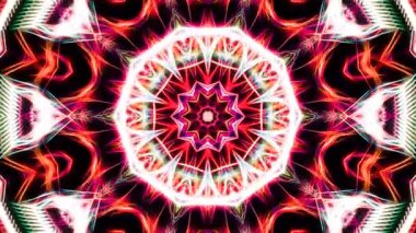 Parlayan güzel soyut bir kaleydoskop, ince hareketleri düzenleyen parlak bir ışık.