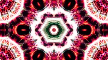 Parlayan güzel soyut bir kaleydoskop, ince hareketleri düzenleyen parlak bir ışık.