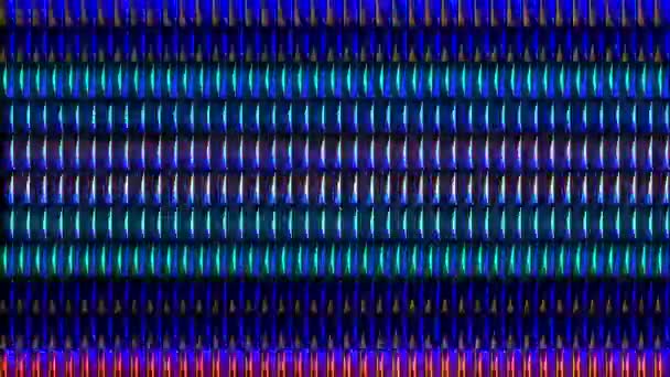 Mouvement Des Ondes Linéaires Coloré Sur Fond Noir — Video