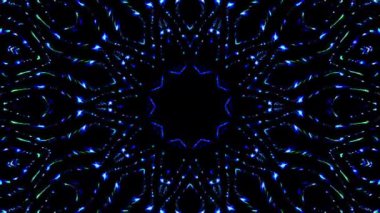 Parlayan güzel soyut bir kaleydoskop, ince hareketleri düzenleyen parlak bir ışık.