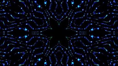 Parlayan güzel soyut bir kaleydoskop, ince hareketleri düzenleyen parlak bir ışık.