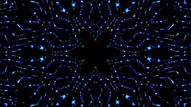 Hermoso Caleidoscopio Abstracto Que Brilla Una Luz Radiante Que Regula — Vídeo de stock