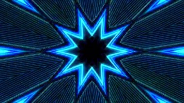 Parlayan güzel soyut bir kaleydoskop, ince hareketleri düzenleyen parlak bir ışık.