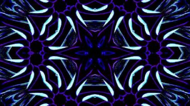 Parlayan güzel soyut bir kaleydoskop, ince hareketleri düzenleyen parlak bir ışık.