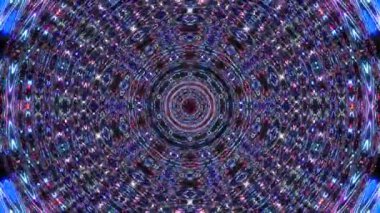 Parlayan güzel soyut bir kaleydoskop, ince hareketleri düzenleyen parlak bir ışık.