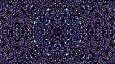 Parlayan güzel soyut bir kaleydoskop, ince hareketleri düzenleyen parlak bir ışık.