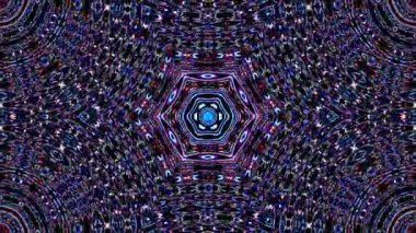Parlayan güzel soyut bir kaleydoskop, ince hareketleri düzenleyen parlak bir ışık.