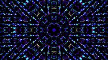 Parlayan güzel soyut bir kaleydoskop, ince hareketleri düzenleyen parlak bir ışık.