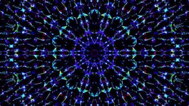 Parlayan güzel soyut bir kaleydoskop, ince hareketleri düzenleyen parlak bir ışık.