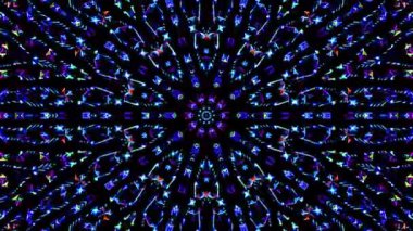 Parlayan güzel soyut bir kaleydoskop, ince hareketleri düzenleyen parlak bir ışık.