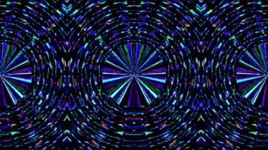 Parlayan güzel soyut bir kaleydoskop, ince hareketleri düzenleyen parlak bir ışık.