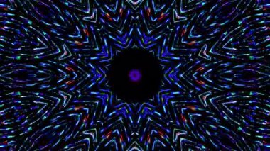 Parlayan güzel soyut bir kaleydoskop, ince hareketleri düzenleyen parlak bir ışık.