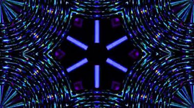 Parlayan güzel soyut bir kaleydoskop, ince hareketleri düzenleyen parlak bir ışık.