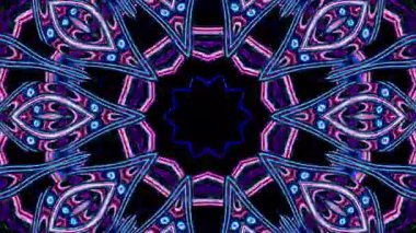 Parlayan güzel soyut bir kaleydoskop, ince hareketleri düzenleyen parlak bir ışık.