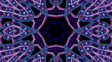 Parlayan güzel soyut bir kaleydoskop, ince hareketleri düzenleyen parlak bir ışık.