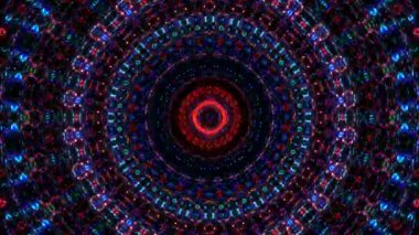 Parlayan güzel soyut bir kaleydoskop, ince hareketleri düzenleyen parlak bir ışık.