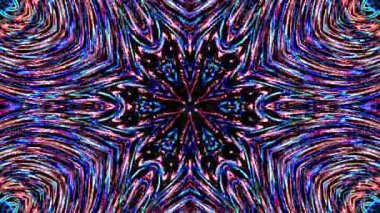 Parlayan güzel soyut bir kaleydoskop, ince hareketleri düzenleyen parlak bir ışık.