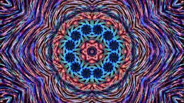 Parlayan güzel soyut bir kaleydoskop, ince hareketleri düzenleyen parlak bir ışık.