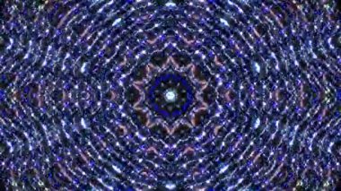 Parlayan güzel soyut bir kaleydoskop, ince hareketleri düzenleyen parlak bir ışık.